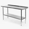 Stainless Steel 60 x 24 inch Heavy Duty NSF Certified  Work Bench Prep Table with Backsplash