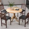 40-inch Round Solid Wood Farmhouse Kitchen Dining Table in Natural Wooden Finish