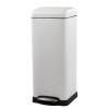 8-Gallon Retro Stainless Steel Step-On Trash Can in White Finish