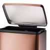 Stainless Steel 13-Gallon Kitchen Trash Can with Step Lid in Copper Bronze